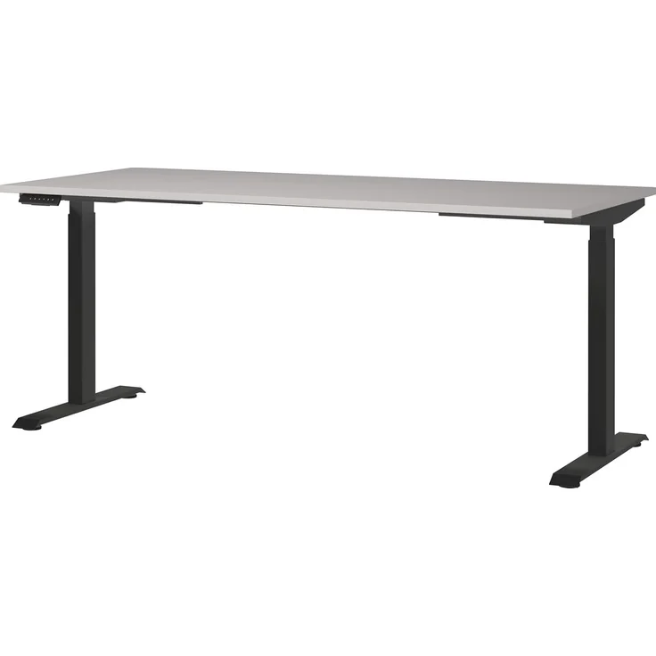 Germania Schreibtisch 7909-630, in Kaschmir/Schwarz, EL. höhenverstellb, 180 x 120 x 80 cm (BxHxT) – Bild 1