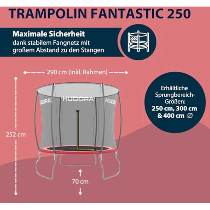 Hudora - Fantastic Trampolin 250V – Bild 3