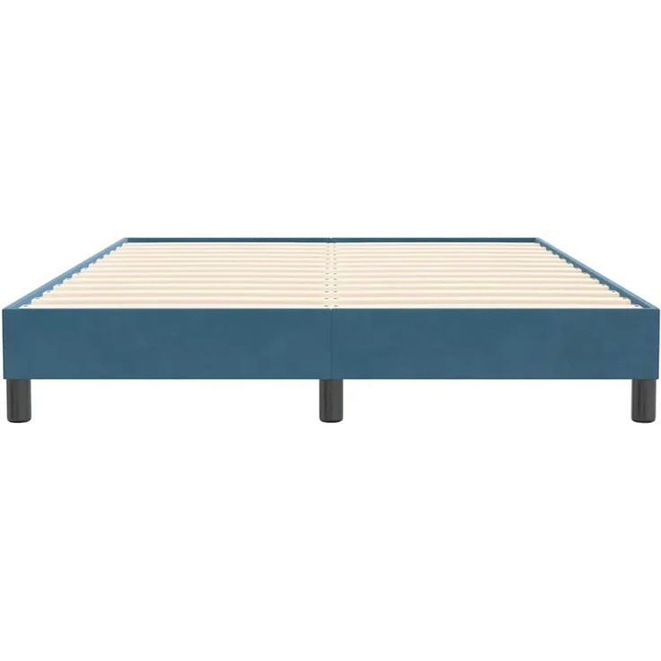 vidaXL Boxspringbett ohne Matratze Dunkelblau 140x210 cm Samt 3315829 – Bild 5