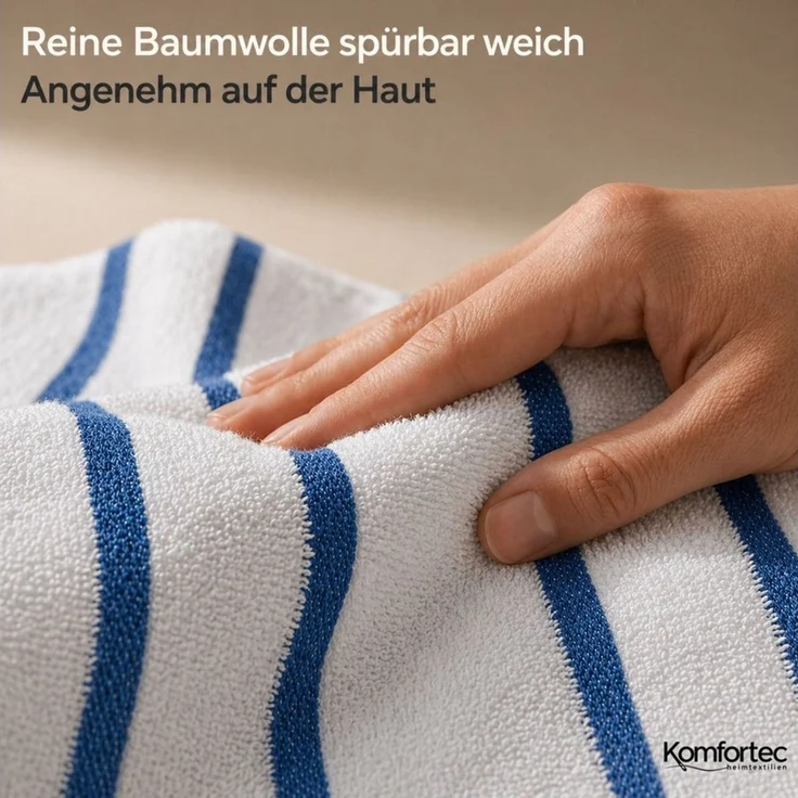 Komfortec Strandtuch 100x180 cm aus Baumwolle, Unifarben (1-St) – Bild 3