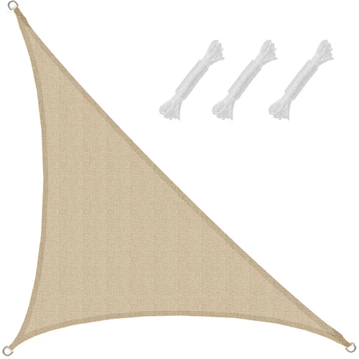 3x3x4,2m UV Sonnensegel Sonnenschutz Atmungsaktiv Ivory – Bild 2