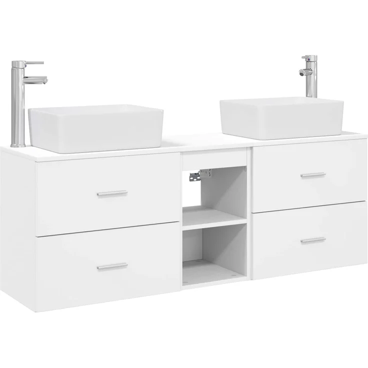 vidaXL Badezimmerschrank-Set 3 stk. Weiß 136 x 35 x 80 cm 3405851 – Bild 2