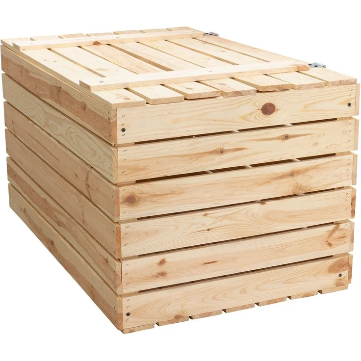 Kistenkolli Altes Land Allzweckkiste Grosse Holztruhe 80er Natur mit Deckel 80x50x39cm (Spar-Set) – Bild 2