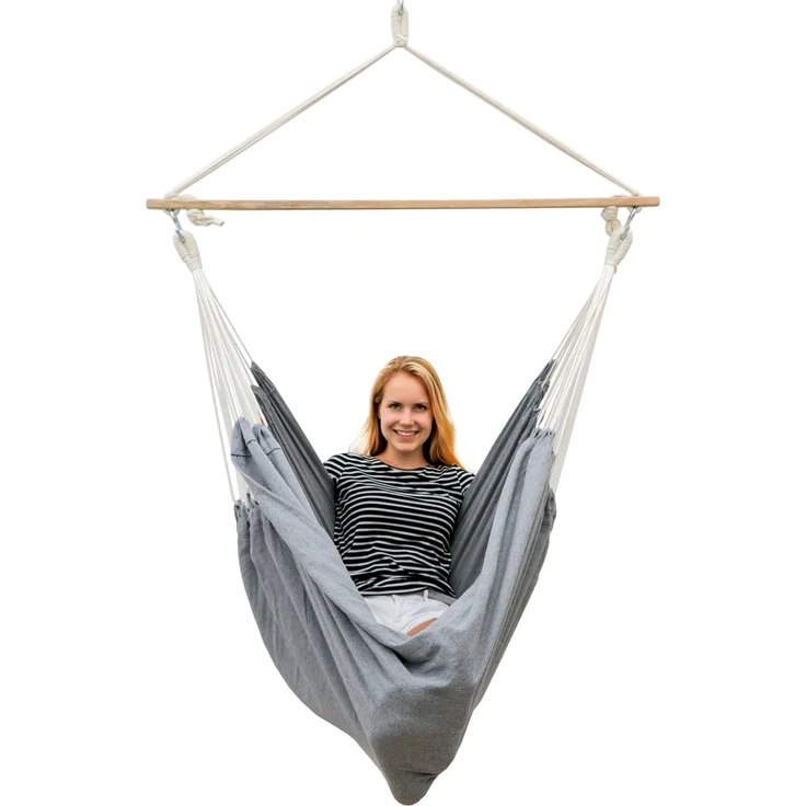 XL Hängesessel Relaxsessel 185x130cm bis 150kg in Grau – Bild 1