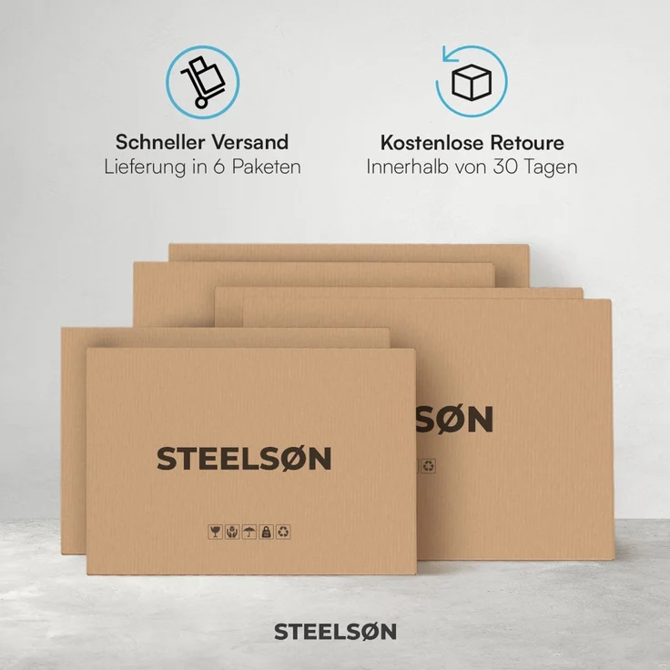 STEELSØN 'Diorus' Mülltonnenbox 5er je 240 Liter, anthrazit, Mülltonnenverkleidung aus Stahl mit Sichtstreifen, wetterfest, 116x80x337 cm, abschließbare Müllbox für 5 Tonnen – Bild 9