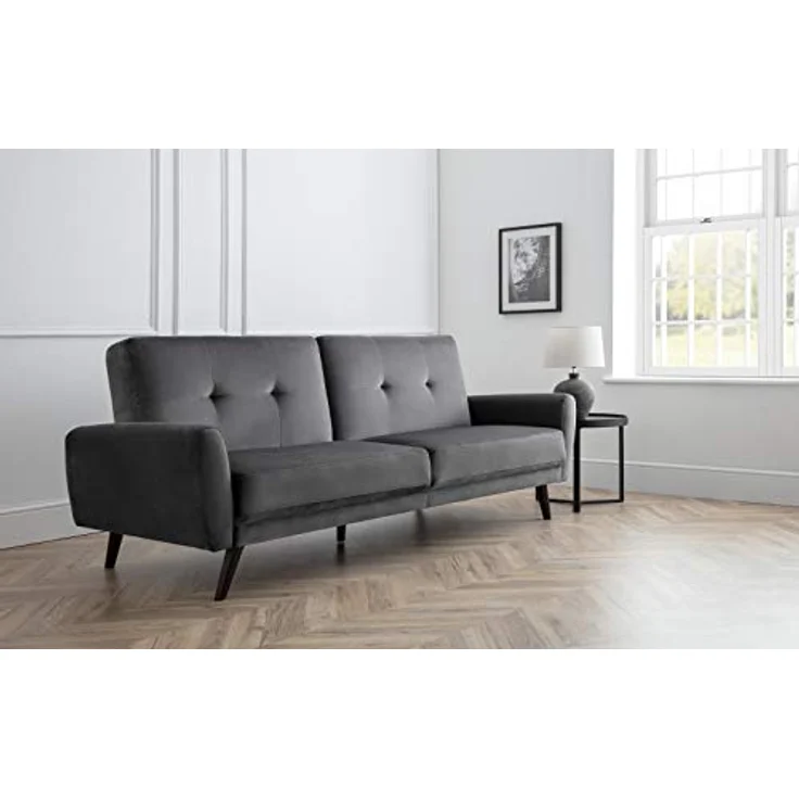 Julian Bowen Monza Sofabett aus dunkelgrauem Samt – Bild 10