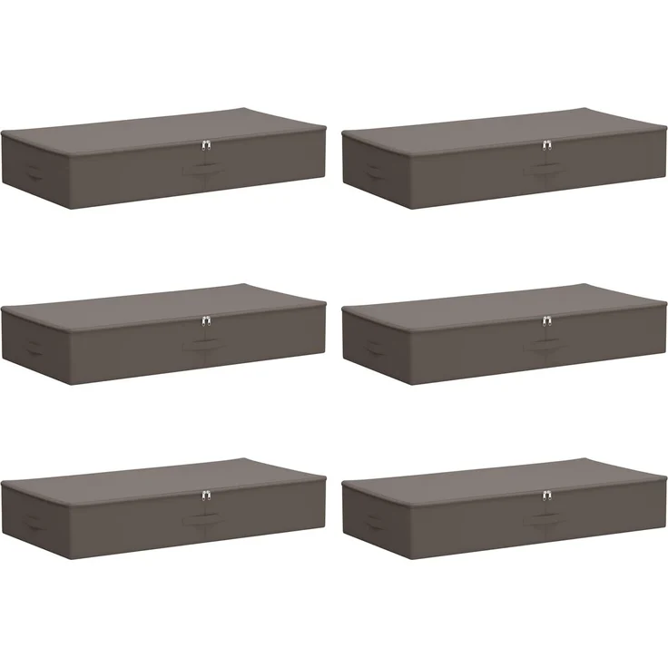vidaXL Aufbewahrungsbox 6 stk. Vliesstoff 90 x 48 x 15 cm 64,8 L Grau 42024640 – Bild 1