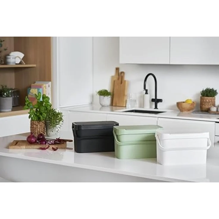 smartstore Bio-Abfallbehälter Collect Biowaste 5 L weiß Bioabfallbehälter Eimer mit Griff und Haltering - 1 Stück (320110) – Bild 7