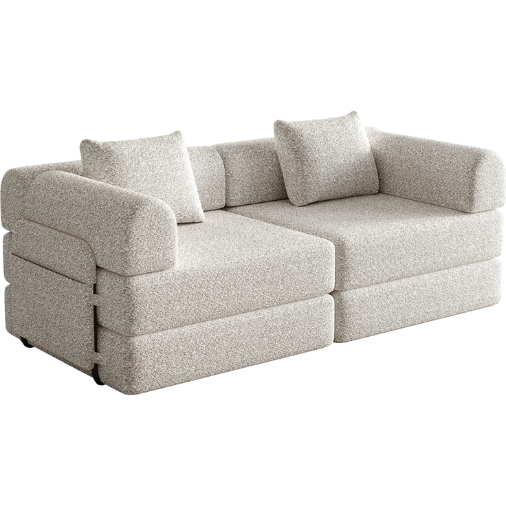 Schlafsofa mit Ablagefach & Stahlrahmen, wandelbarer Einzelsitz Sofa Bett mit rutschfester Unterlage,2-Sitzer,khaki – Bild 6
