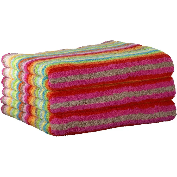 CAWÖ Gästetuch, 3er Pack - C Life Style multicolor, gestreift, Walkfrottier Multicolor 30x50cm – Bild 1