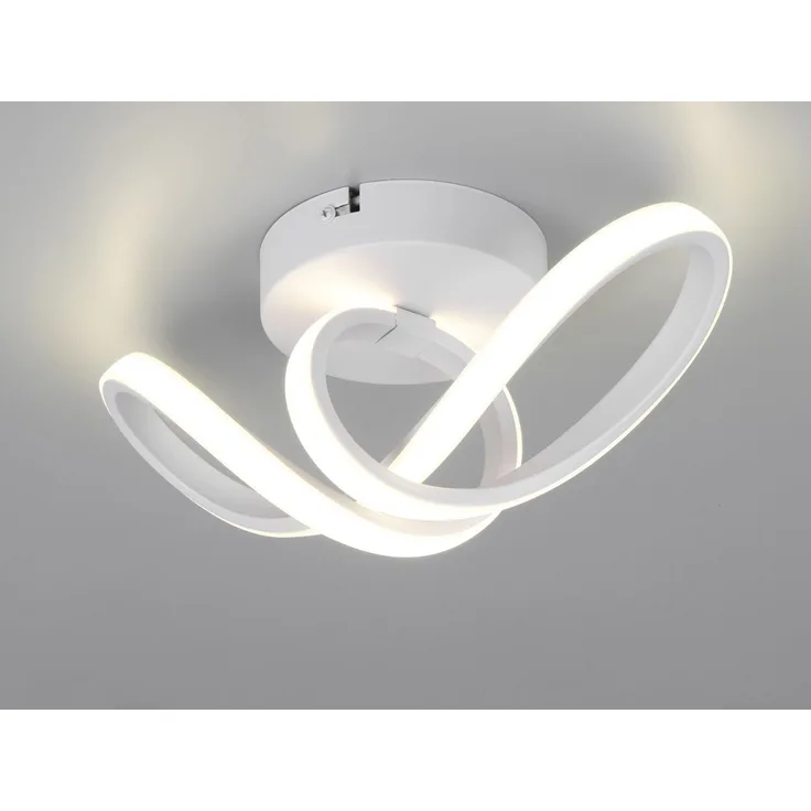 LED Decken- und Wandleuchte RUSA Metall in Weiß, Breite 28cm