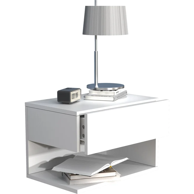 VCM Nachttisch Usal 918308 Weiß H. 30 x B. 45 x T. 32 cm – Bild 1