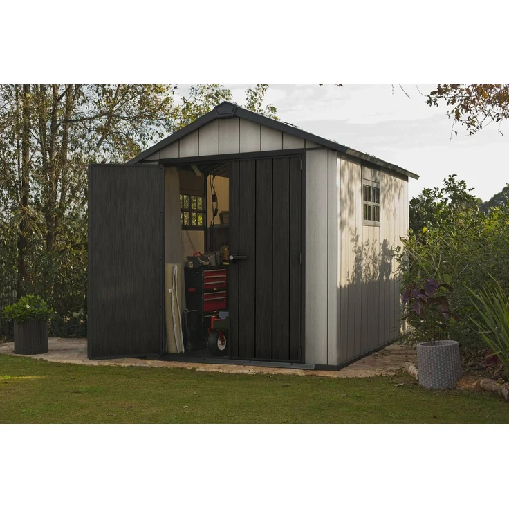 Dmora Gartenhaus Dartmouth, Gartenhütte, Gartenhaus, Werkzeugschuppen, 230x350 h242 cm, Grau – Bild 4