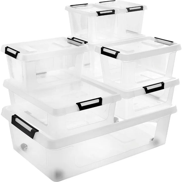 Gardissimo CLIP Aufbewahrungsbox Kunststoffbox Klarsichtbox Box rollbar