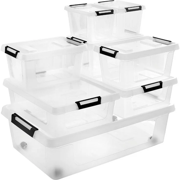 Gardissimo CLIP Aufbewahrungsbox Kunststoffbox Klarsichtbox Box rollbar – Bild 1