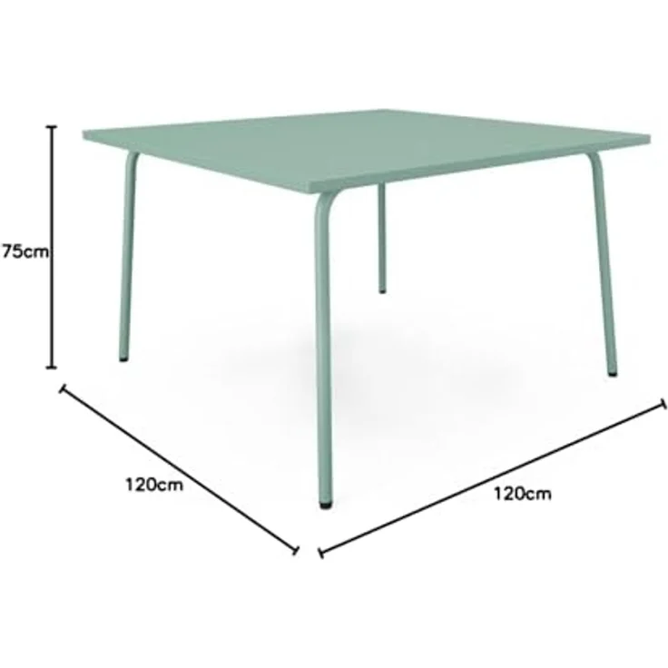 Vente-unique - MIRMANDE Garden dining set Metall Grün - B 120 cm x H 75 cm x L 120 cm – Bild 3