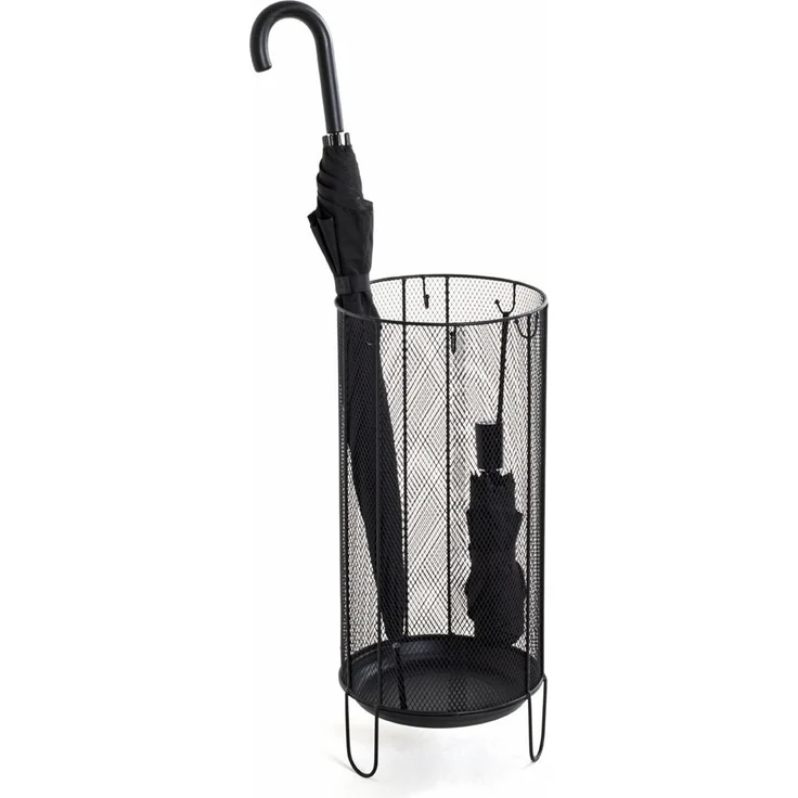 Haku Schirmständer aus Metall in Schwarz, zylindrische Form, Kapazität für ca. 4-5 Schirme, belastbar bis 15 kg, Ø 26 cm, H 48 cm – Bild 6