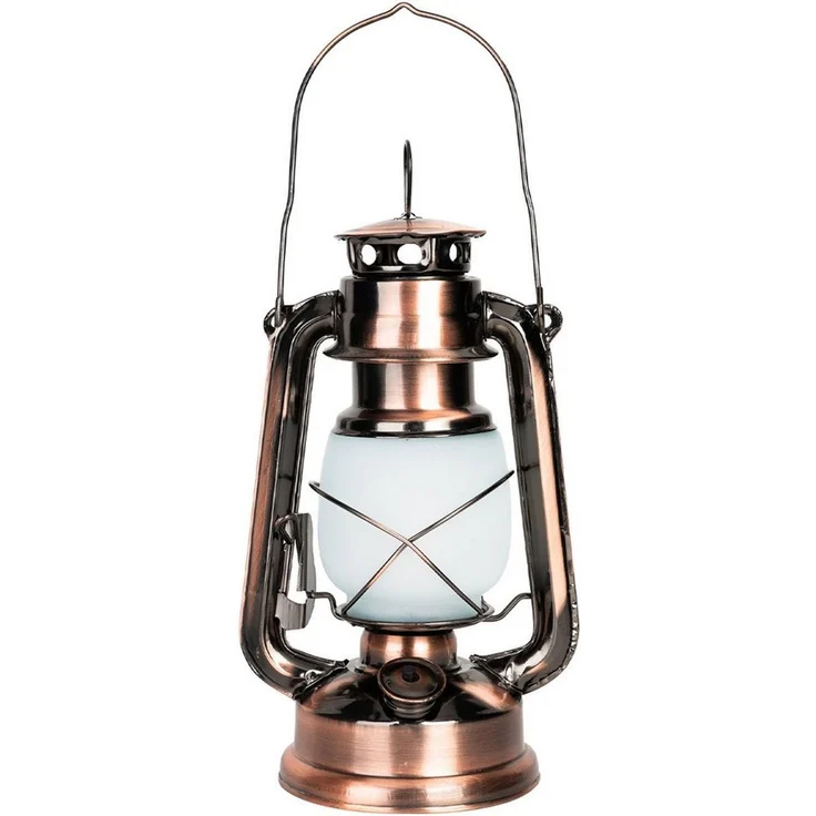 Casativo LED Laterne Retro LED-Sturmlaterne 25cm mit Flammen-Optik Ø15 x H25 cm Batterie, LED fest integriert, Batteriebetrieb, Bronzelook, zum Aufhängen, Tragegriff&Ring – Bild 2
