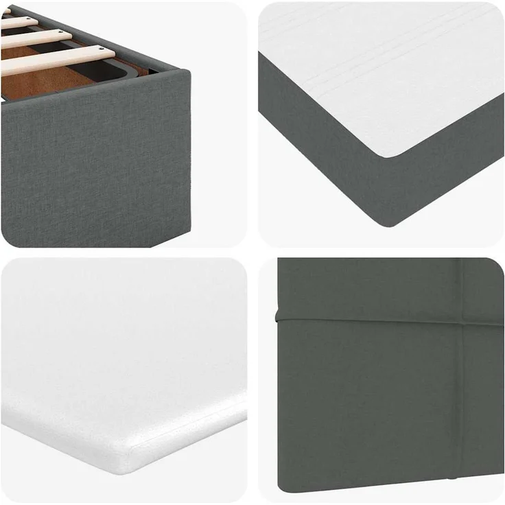 vidaXL Ottoman-Bett mit Matratze Dunkelgrau 120x200 cm Stoff 3311450 – Bild 11