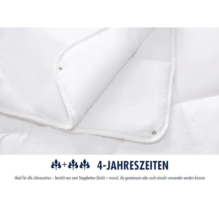 Badenia Bettcomfort Irisette Micro Thermo 4-Jahreszeiten Steppbett mit Druckknöpfen für alle Jahreszeiten, 155x220 cm – Bild 5