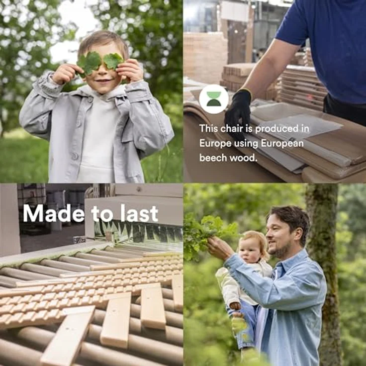 Tripp Trapp Stuhl von Stokke (Natural) mit Newborn Set (Grey) - Für Neugeborene bis zu 9 kg - Gemütlich, sicher & einfach zu verwenden – Bild 6
