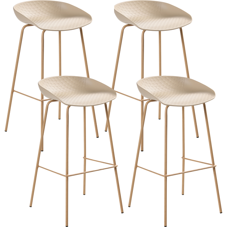 Set mit 4 Barstühlen VENLO Beige