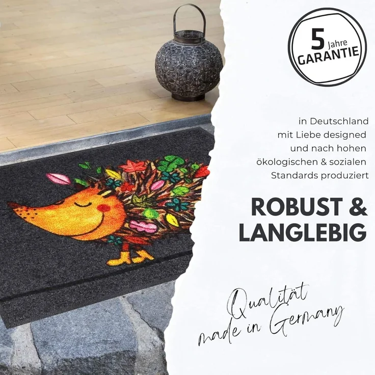 Salonloewe Fußmatte Fußmatte 50x75 Hereingedackelt grau, Eingangsmatte normal, Höhe: 500 mm – Bild 9