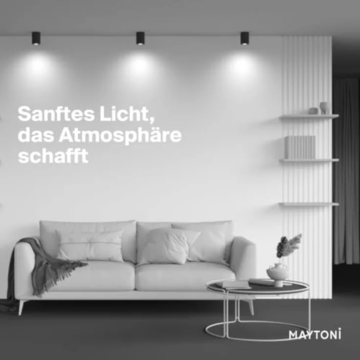 MAYTONI ATOM Deckenlampe – Flacher GU10 Deckenspot aus Aluminium, schwenkbar und LED fähig, für Küche, Flur, Wohnzimmer – Schwarz – Bild 5