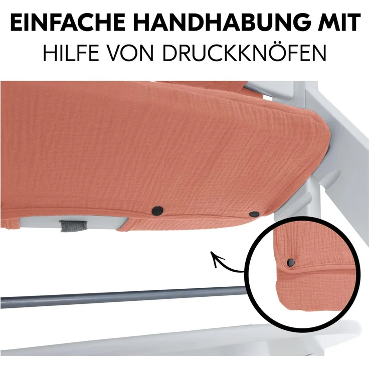 Hauck Sitzkissen Hochstuhlauflage Premium für Alpha Hochstuhl - 2-teilige Sitzauflage aus Baumwolle (Cork) – Bild 7