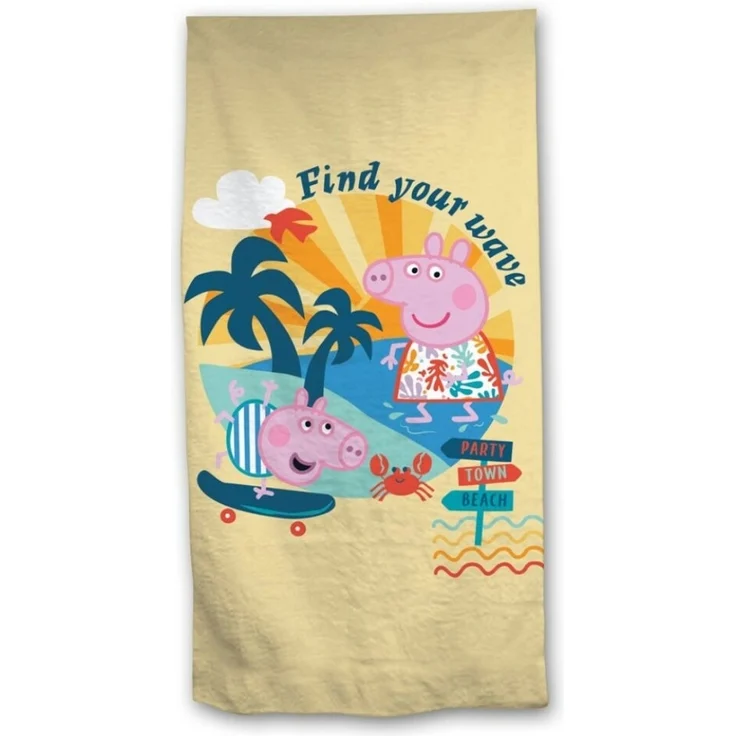 Peppa Pig Strandtuch Peppa Wutz Pig George Kinder Mikrofaser Strandtuch Badetuch XL 70x140 – Bild 1