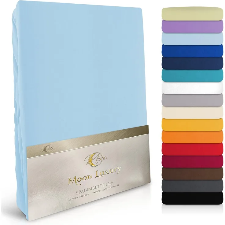 MOON Heimtextilien Spannbettlaken MOON-Luxury Spannbettlaken Jersey Stretch 230g/m², 97% Mako-Baumwolle 3% Elastan