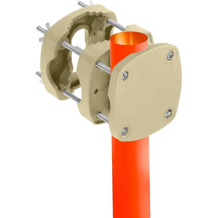 4smile Sonnenschirmhalter Balkongeländer SunnyBoy, Sandbraun - Kompakte Sonnenschirm Halterung Balkon, flexibel verwendbar - Schirmhalterung Balkongeländer ersetzt Sonnenschirmständer Balkon