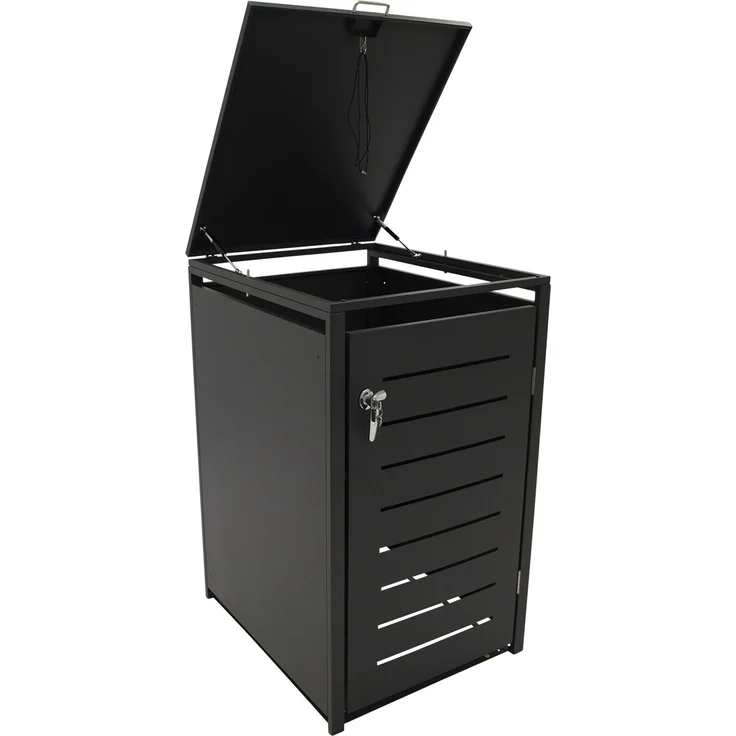 DEGAMO KÖLN Mülltonnenbox 1-er, Stahl verzinkt, anthrazit, 68x80x116cm für Tonnen bis 240 Liter – Bild 6