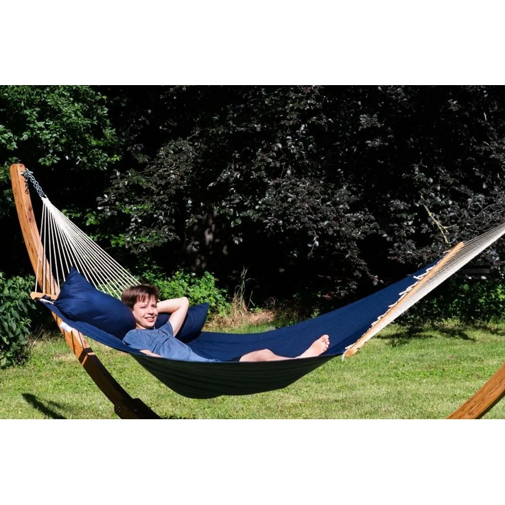 MacaMex DoppelstabHängematte California Lapis Blue, gepolstert, wetterfest, FSC™ zertifiziert, Blau, 210 x 140 cm – Bild 2