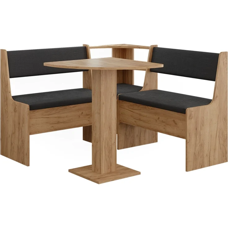 Vicco 'Roman' Eckbankgruppe mit Tisch, Goldkraft Eiche/Anthrazit, 120 x 120 cm – Bild 1