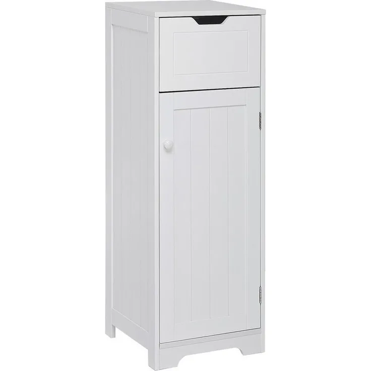 Mondeer Badkommode Badezimmerschrank, Badschrank, 87x32x30cm, weiß