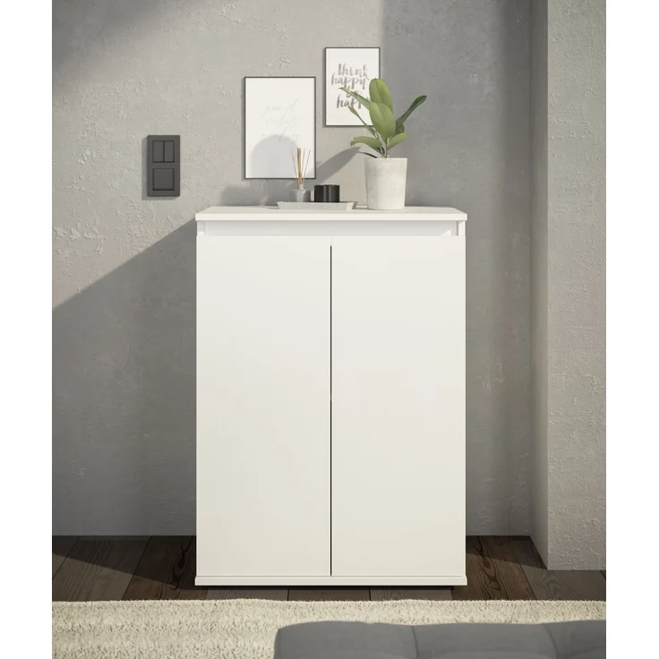 Kommode >Brest< 2 Türen, 1 Boden, in weiß - 60x84x35cm (BxHxT) – Bild 7