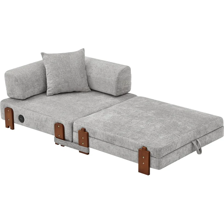 ZUBALIYA Sofa mit LED - Beleuchtung, mit USB - Anschluss, für Wohnzimmer und Apartments, mit stabilem Untergestell – Bild 12