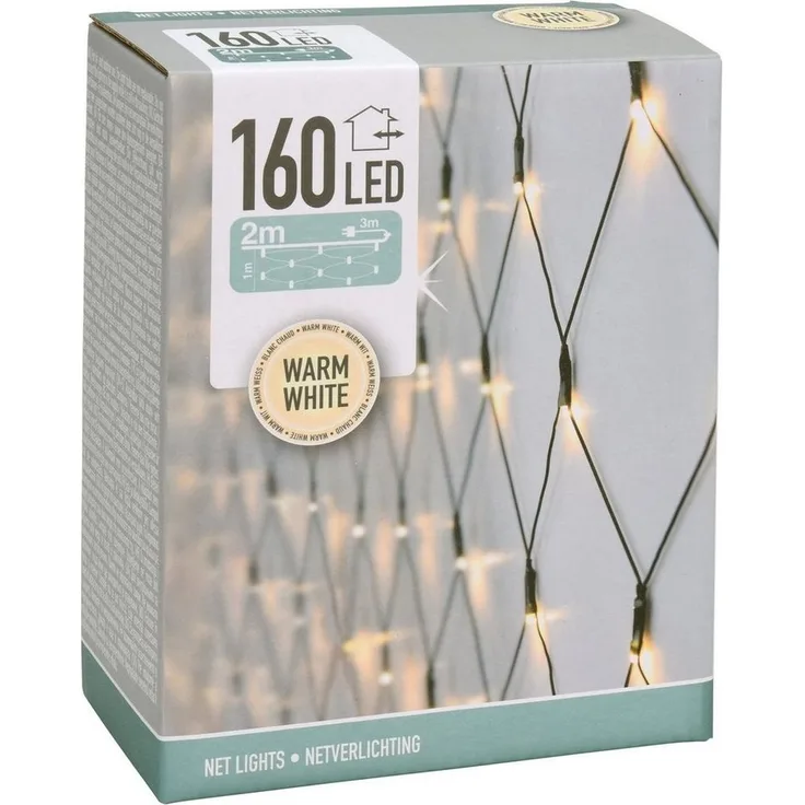 Spetebo LED-Lichternetz LED Lichternetz mit 160 LED warm weiß, 160-flammig, mit Netzstecker - Garten Deko Lichtervorhang