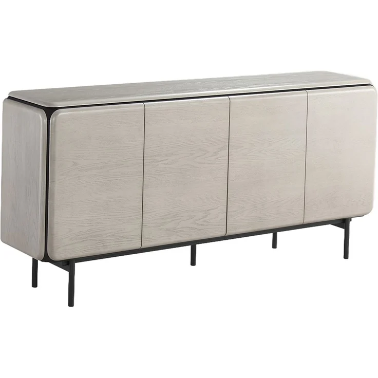 KAWOLA Sideboard AVRIL 4 Türen Eiche grau 87 x 40 x 181 cm – Bild 3