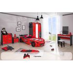 Kinderzimmer komplett Set mit Autobett Rio 5 teilig Rot