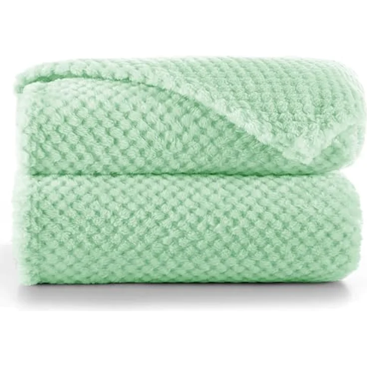 DecoKing Kuscheldecke 150x200 cm Pfefferminze Decke Microfaser Wohndecke Tagesdecke Fleece weich sanft kuschelig skandinavischer Stil Minze Henry – Bild 2