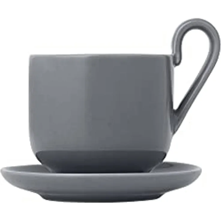 Blomus Set 2 Espressotassen RO Sharkskin, Kaffee Tassen, Becher, Porzellan, 80 ml, 64137