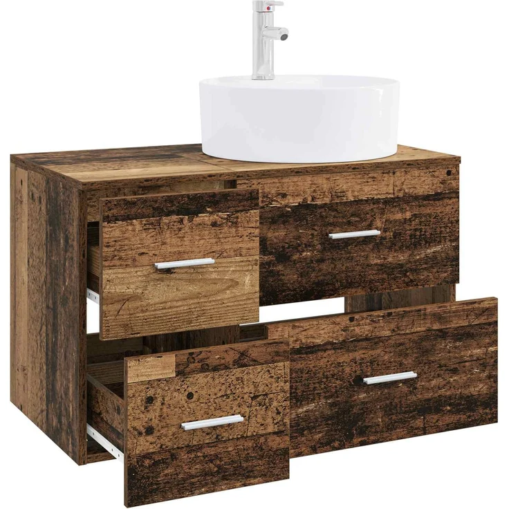 vidaXL Badezimmerschrank-Set 2 stk. Altholz 79,5 x 44,5 x 82 cm 3403990 – Bild 3