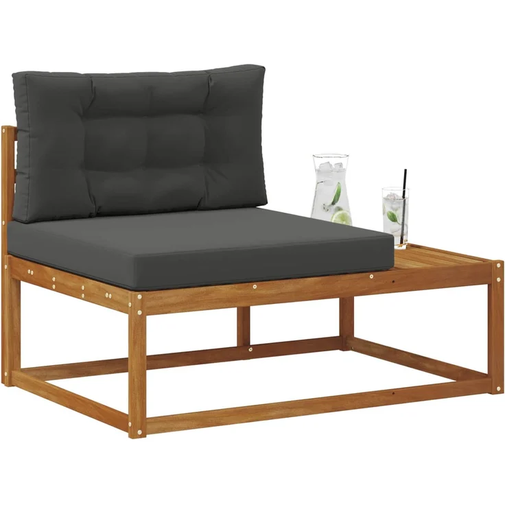 vidaXL Outdoor Endsofa Natur 115 x 83 x 73 cm Massivholz Akazie 900554 – Bild 3