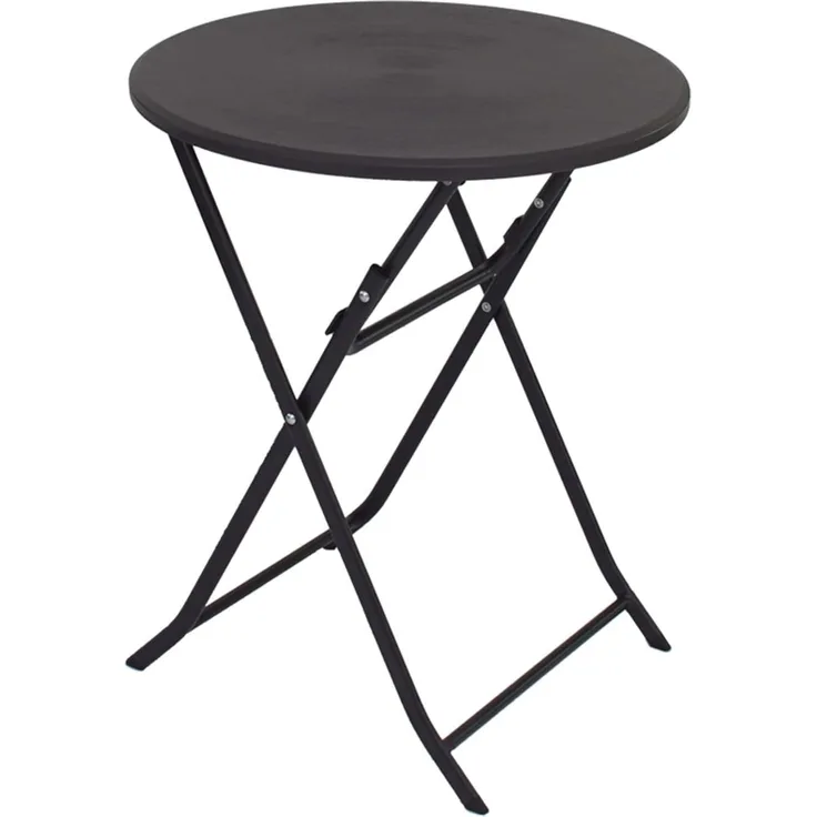 Balkontisch Bistrotisch Klapptisch Gartentisch grau Holzoptik 60 cm Ø klappbar