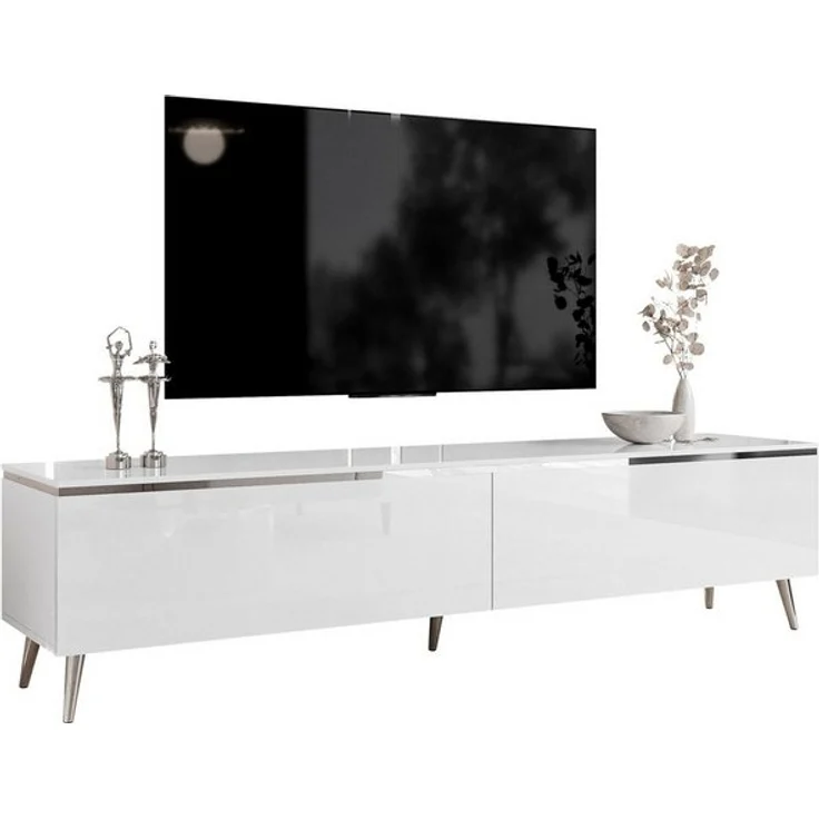 Lookway TV-Schrank AURORA SILVER auf Beinen und LED Beluchtung Breite: 180 cm – Bild 4
