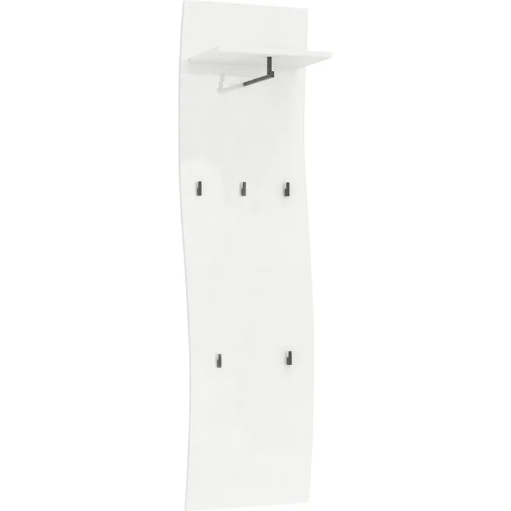 Garderobenpaneel >KISS< in weiß, Holzwerkstoff - 49x170x27,6cm (BxHxT)