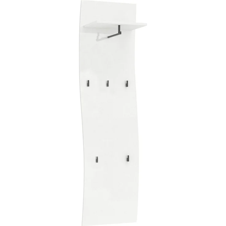 Garderobenpaneel >KISS< in weiß, Holzwerkstoff - 49x170x27,6cm (BxHxT) – Bild 1