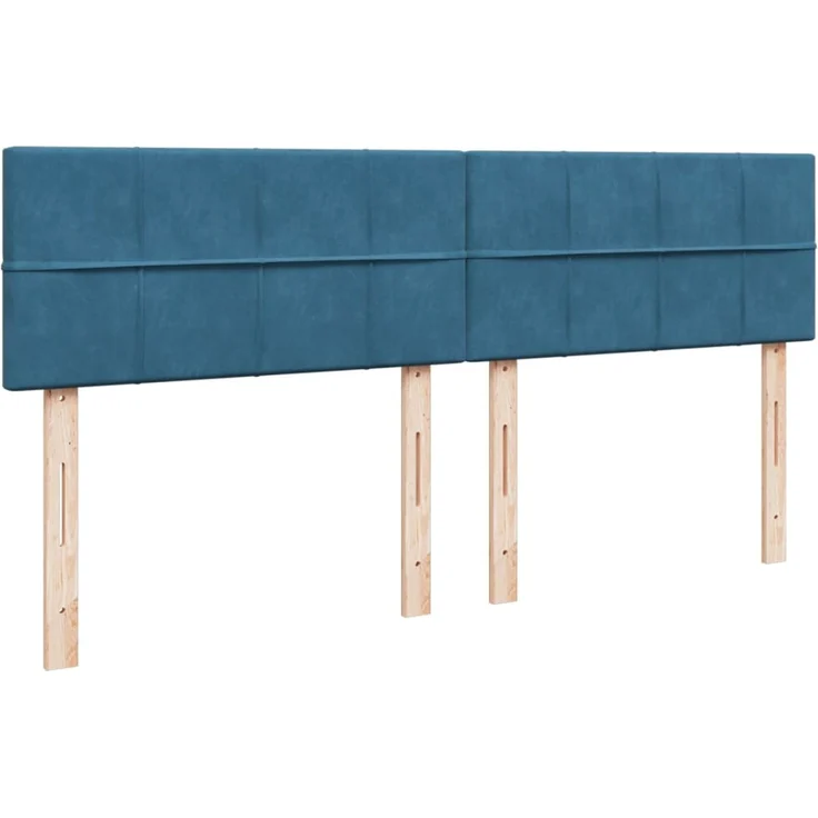 vidaXL Boxspringbett mit Matratze Blau 200x200 cm Samt 3287834 – Bild 4
